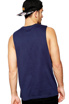 BLKSHP Dropped Armholes Sleeveless T-Shirt (Navy Blue) June 2018 - 2 BLKSHP Dropped Armholes Sleeveless T-Shirt (Navy Blue) - 2