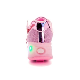 Boy And Girl's LED Light Up Roller Skate Shoes With Wheels Or Wings Outdoor Fashion Sneakers (Pink) - Intl April 2018 - 4 Boy And Girl's LED Light Up Roller Skate Shoes With Wheels Or Wings Outdoor Fashion Sneakers (Pink) - intl - 4