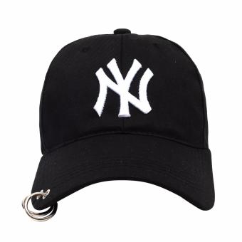 Cap City Korean Style With NY Embroidery And 2 Ring Pirce Design Baseball Cap (Black) June 2018 - 2 Cap City Korean Style with NY embroidery and 2 Ring Pirce Design Baseball Cap (Black) - 2
