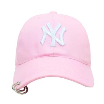 Cap City Korean Style With NY Embroidery And 2 Ring Pirce Design Baseball Cap (Pink) June 2018 - 2 Cap City Korean Style with NY embroidery and 2 Ring Pirce Design Baseball Cap (Pink) - 2