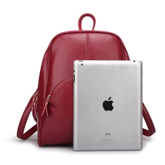Casual Women PU Leather Backpack School Bag (Red) - Intl May 2018 - 5 Casual Women PU Leather Backpack School Bag (Red) - intl - 5