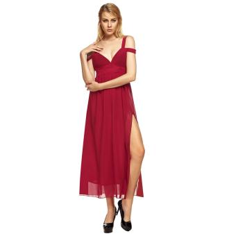 Cyber V-Neck Maxi Dress (Red) June 2018 - 4 Cyber V-Neck Maxi Dress (Red) - 4