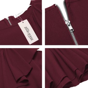 Cyber Women's Long Sleeve One Shoulder Asymmetric Ruffles PeplumBlouse Tops ( Wine Red ) - Intl May 2018 - 4 Cyber Women's Long Sleeve One Shoulder Asymmetric Ruffles PeplumBlouse Tops ( Wine Red ) - intl - 4
