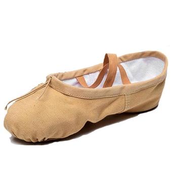 Elastic Canvas Ballet Slippers Yoga Dance Shoes For Kids (Khaki April 2018 - 3 Elastic Canvas Ballet Slippers Yoga Dance Shoes for Kids (Khaki - 3