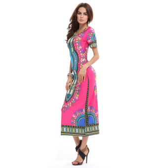 Elegant Thailand National Style Flora Print Casual Dresses Long Traveling Wild Party Dress June 2018 - 5 Elegant Thailand National Style Flora Print Casual Dresses Long Traveling Wild Party Dress - 5