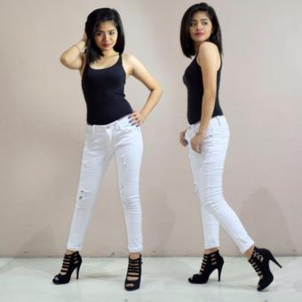 Fashion Balaynor White Tattered Skinny Jeans June 2018 - 2 Fashion Balaynor White Tattered Skinny Jeans - 2