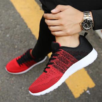 Fashion Casual Men Lace Up Running Sneakers Shoes (Red) - Intl July 2018 - 4 Fashion Casual Men Lace Up Running Sneakers Shoes (Red) - intl - 4