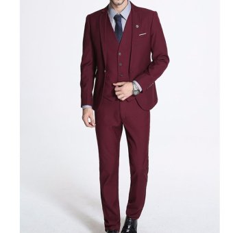 Fashion Men Slim Fit Suits (Jacket+Vest+Pants) Plus Size M-5XLWedding Suits With Pants Business Mens Formal Wear - Intl June 2018 - 2 Fashion Men Slim Fit Suits (Jacket+Vest+Pants) Plus Size M-5XLWedding Suits With Pants Business Mens Formal Wear - intl - 2
