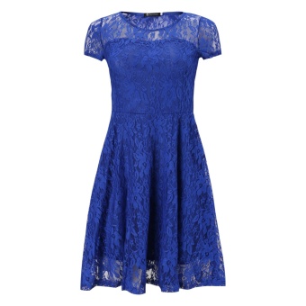 Fashion Women Sexy Floral Lace Short Sleeve Cocktail Evening PartyCasual Short Mini Dress Summer Bule Color June 2018 - 2 Fashion Women Sexy Floral Lace Short Sleeve Cocktail Evening PartyCasual Short Mini Dress Summer Bule Color - 2