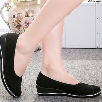 Female With Slope Comfortable Soft Work Shoes Beauty Dance Canvas Shoes Black - Intl June 2018 - 5 Female with slope Comfortable Soft Work shoes Beauty Dance Canvas shoes Black - Intl - 5