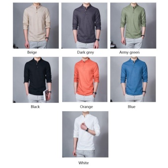 Flax Long Sleeve Shirt Men Chinese Style Retro Stand Collar Linen Shirts(White) - Intl June 2018 - 3 Flax Long Sleeve Shirt Men Chinese Style Retro Stand Collar Linen Shirts(White) - intl - 3