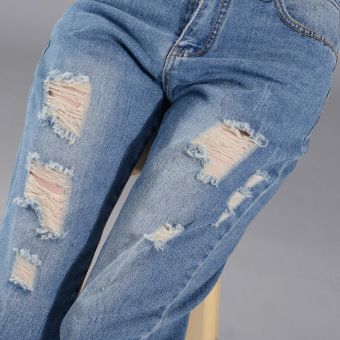 Girl Jeans Stright Casual Blue Show Ankle Cropped Jeans June 2018 - 3 Girl jeans stright casual blue show ankle cropped jeans - 3