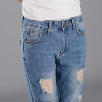 Girl Jeans Stright Casual Blue Show Ankle Cropped Jeans June 2018 - 4 Girl jeans stright casual blue show ankle cropped jeans - 4