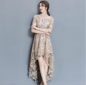 Girlhood Lace Dress Full Dress Longuette Gold - Intl June 2018 - 3 Girlhood Lace dress Full dress Longuette Gold - intl - 3