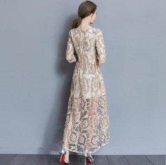 Girlhood Lace Dress Full Dress Longuette Gold - Intl June 2018 - 4 Girlhood Lace dress Full dress Longuette Gold - intl - 4