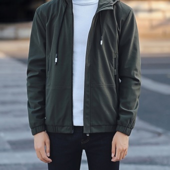 Grandwish Men Fashion Coat Baseball Collar Bomber Jacket Solid CoatHoodies M-3XL (Army Green) - Intl July 2018 - 5 Grandwish Men Fashion Coat Baseball collar Bomber Jacket solid CoatHoodies M-3XL (Army green) - intl - 5