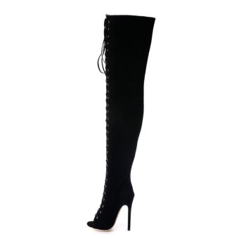 Hang-Qiao High Bangdage ROM Boots Sexy High-Heeled Shoes (Black) - Intl June 2018 - 4 Hang-Qiao High Bangdage ROM Boots Sexy High-Heeled Shoes (Black) - intl - 4