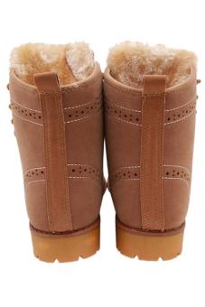 Hang-Qiao Lovers Unisex Martin Boots Winter Snow Warm Shoes Khaki June 2018 - 2 Hang-Qiao Lovers Unisex Martin Boots Winter Snow Warm Shoes Khaki - 2