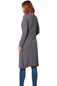 Hanyu Casual Long Knitting Cardigans Knitwear For Women Dark Grey - Intl June 2018 - 3 Hanyu Casual Long Knitting Cardigans Knitwear For Women Dark Grey - intl - 3