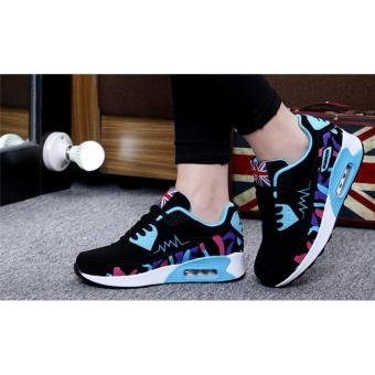 Hanyu Print Sports Fashion Casual Heeled Travel Shoes For Women Black Blue June 2018 - 4 Hanyu Print Sports Fashion Casual Heeled Travel Shoes for Women Black Blue - 4