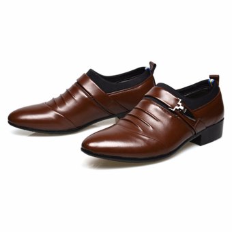 HengSong Men's Formal Business Leather Shoes Casual Formal Shoes (Brown) - Intl April 2018 - 4 HengSong Men's Formal Business Leather Shoes Casual Formal Shoes (Brown) - intl - 4