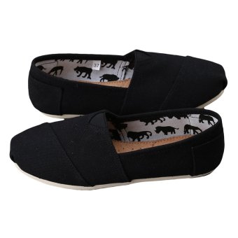 HengSong Tom Thomas Canvas Shoes Pure Color Flat Casual Shoes Couple Lover Shoes Black - Intl June 2018 - 3 HengSong Tom Thomas Canvas Shoes Pure Color Flat Casual Shoes Couple Lover Shoes Black - Intl - 3