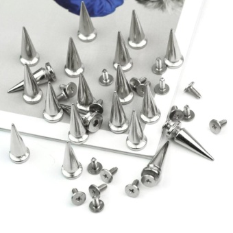 HLY 20Pcs Metal Cone Spikes Bullet Studs Rivet Spots Leathercraft Beltbag Screwback - Intl June 2018 - 4 HLY 20Pcs Metal Cone Spikes Bullet Studs Rivet Spots Leathercraft Beltbag Screwback - intl - 4