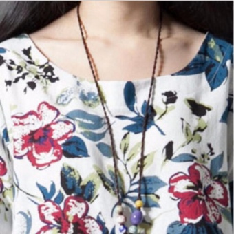 JVIVI New Arrival Fashion Womens Cotton+Linen Dress Casual Loose Long Maxi Elegant Vestidos Plus Size Chinese Style Clothing - Intl June 2018 - 3 JVIVI New Arrival Fashion Womens Cotton+Linen Dress Casual Loose Long Maxi Elegant Vestidos Plus Size Chinese Style Clothing - intl - 3
