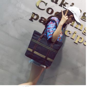 Korean Style B-003 High Quality Canvas Fashion Grid Women LargeCapacity Shopping Tote Bag Student Shoulder Bag(Black) May 2018 - 4 Korean Style B-003 High Quality Canvas Fashion Grid Women LargeCapacity Shopping Tote Bag Student Shoulder Bag(Black) - 4
