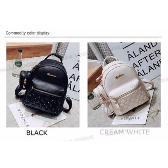 Korean Vogue 2 Pieces KV4009 Mysterious Black Series High Quality Synthetic Leather Student Unique Style Casual Backpack Bag Set June 2018 - 3 Korean Vogue 2 Pieces KV4009 Mysterious Black Series High Quality Synthetic Leather Student Unique Style Casual Backpack Bag Set - 3