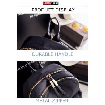 Korean Vogue KV8051 Mysterious Black Series Student Unique DoubleCompartment Style Nylon Casual Backpack Bag July 2018 - 3 Korean Vogue KV8051 Mysterious Black Series Student Unique DoubleCompartment Style Nylon Casual Backpack Bag - 3