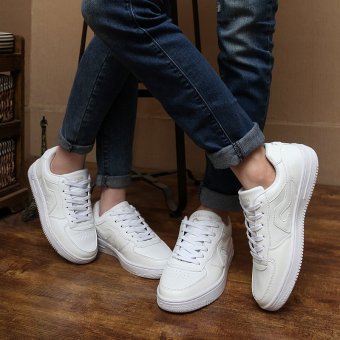 Korean White Shoes Shoes Low For Single Men And Women Studentsround Flat Shoes Lace Up Shoes Tide Lovers - Intl June 2018 - 3 Korean white shoes shoes low for single men and women studentsround flat shoes lace up shoes tide Lovers - intl - 3