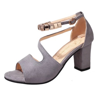 Krecoo Summer Ladies Soft Leather Casual Heel Sandals-Grey - Intl April 2018 - 4 Krecoo Summer Ladies Soft Leather Casual Heel Sandals-Grey - intl - 4