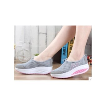 Ladies Fashion Wedge Casual Shoes Gray - Intl June 2018 - 3 Ladies fashion wedge casual shoes gray - intl - 3