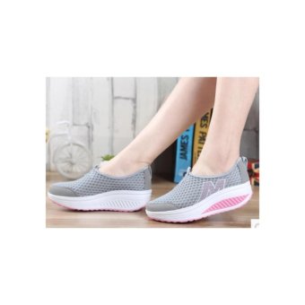 Ladies Fashion Wedge Casual Shoes Gray - Intl June 2018 - 2 Ladies fashion wedge casual shoes gray - intl - 2