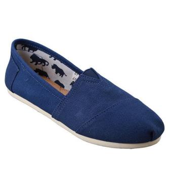 LALANG Unisex Solid Flat Canvas Shoes Lazy Casual Shoes Couple Loafers Comfortable Slip-on Shoes Blue April 2018 - 2 LALANG Unisex Solid Flat Canvas Shoes Lazy Casual Shoes Couple Loafers Comfortable Slip-on Shoes Blue - 2