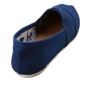 LALANG Unisex Solid Flat Canvas Shoes Lazy Casual Shoes Couple Loafers Comfortable Slip-on Shoes Blue April 2018 - 4 LALANG Unisex Solid Flat Canvas Shoes Lazy Casual Shoes Couple Loafers Comfortable Slip-on Shoes Blue - 4
