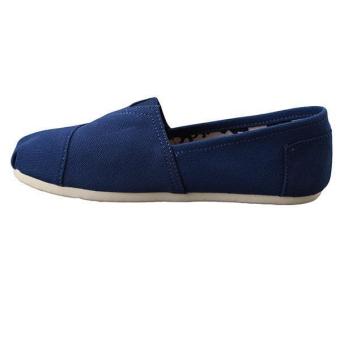 LALANG Unisex Solid Flat Canvas Shoes Lazy Casual Shoes Couple Loafers Comfortable Slip-on Shoes Blue April 2018 - 3 LALANG Unisex Solid Flat Canvas Shoes Lazy Casual Shoes Couple Loafers Comfortable Slip-on Shoes Blue - 3