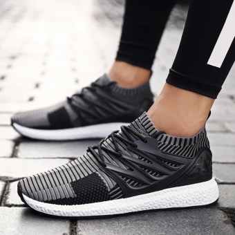 Lechgo Men Trend Fly Weave Runnning Sock Shoes Boost Soft SolesCasual Sport Shoes (Grey) NYY132 - Intl June 2018 - 2 Lechgo Men Trend Fly Weave Runnning Sock Shoes Boost Soft SolesCasual Sport Shoes (Grey) NYY132 - intl - 2