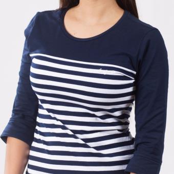Lee Women 3/4 Sleeves Basic Fit Tee (Airforce Blue/White) June 2018 - 5 Lee Women 3/4 Sleeves Basic Fit Tee (Airforce Blue/White) - 5