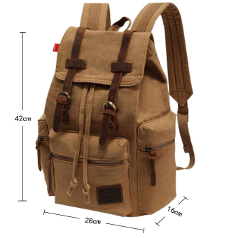 Leegoal Casual Daypack Backpack Canvas Bags For Women Men (Khaki) -intl June 2018 - 2 Leegoal Casual Daypack Backpack Canvas Bags for Women Men (Khaki) -intl - 2