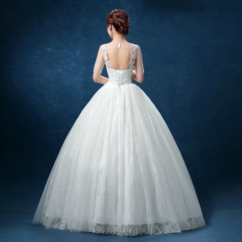 Leondo Floor Length Wedding Dress V Neck Half Sleeves (ivory) Soft Net Skirt Bridal Gowns July 2018 - 4 Leondo floor length wedding dress v neck half sleeves (ivory) soft net skirt bridal gowns - 4