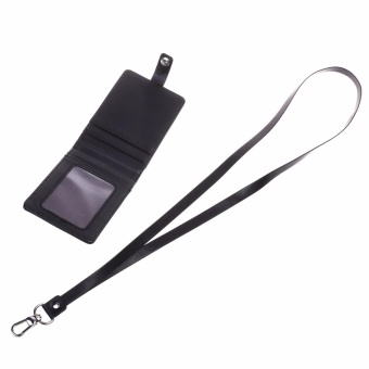 Lightning Power-Folding PU Leather Vertical ID Card Holder With 2ID Window And 3 Card Slots, With PU Neck Strap Band Lanyard(Black)- Intl April 2018 - 5 Lightning Power-Folding PU Leather Vertical ID Card Holder with 2ID Window and 3 Card Slots, with PU Neck Strap Band Lanyard(Black)- intl - 5