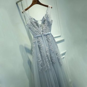 Long Term Bride Bridesmaid Dress Banquet Gown Bride Toast Silver Gray - Intl June 2018 - 2 Long term Bride Bridesmaid Dress banquet gown bride toast silver gray - intl - 2