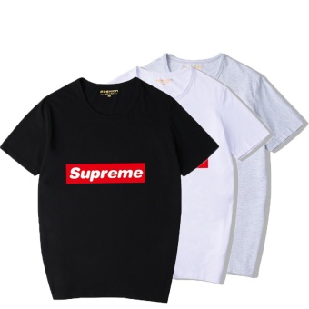 Male T-shirt Supreme Popular Tide Summer T-shirt Cotton Round Neck Short Sleeve Men's Bottoming Shirt - Intl July 2018 - 2 Male t-shirt supreme popular tide summer T-shirt cotton round neck short sleeve men's bottoming shirt - intl - 2