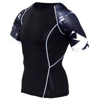 Men Compression Sets Pants And Short Sleeve T Shirts 3D Print LycraJoggers Tights Tops Leggings Fitness Brand Clothing MMA(Letterwhite Set) - Intl June 2018 - 2 Men Compression Sets Pants and Short Sleeve T Shirts 3D Print LycraJoggers Tights Tops Leggings Fitness Brand Clothing MMA(Letterwhite set) - intl - 2