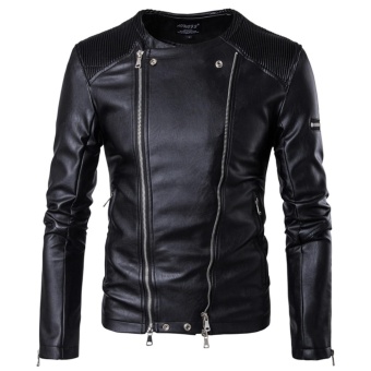 Men Fashion Multi Zipper Design PU Leather Jackets - Intl June 2018 - 2 Men Fashion Multi Zipper Design PU Leather Jackets - intl - 2