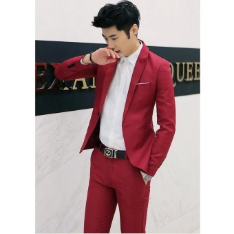 Men Formal Wedding Bridegroom Suit One Button Slim Fit JacketTuxedos Coat Pants - Intl April 2018 - 2 Men Formal Wedding Bridegroom Suit One Button Slim Fit JacketTuxedos Coat Pants - intl - 2