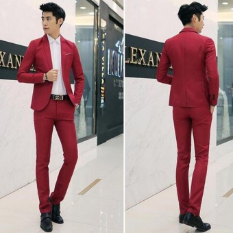 Men Formal Wedding Bridegroom Suit One Button Slim Fit JacketTuxedos Coat Pants - Intl April 2018 - 4 Men Formal Wedding Bridegroom Suit One Button Slim Fit JacketTuxedos Coat Pants - intl - 4