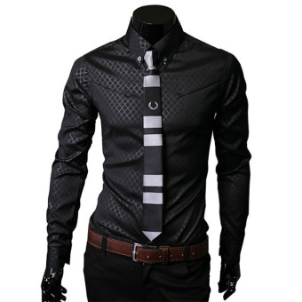Men Shirt Long Sleeve Slim Fit Man Dress Formal Shirts Plus Size 5XL Dark Blue June 2018 - 3 Men Shirt Long Sleeve Slim Fit Man Dress Formal Shirts Plus Size 5XL Dark Blue - 3